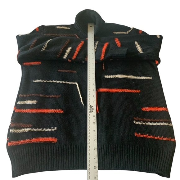 Berna Sweater Soft Wool Blend Pullover Turtleneck Art Black Orange Beige Brown L - Picture 11 of 13